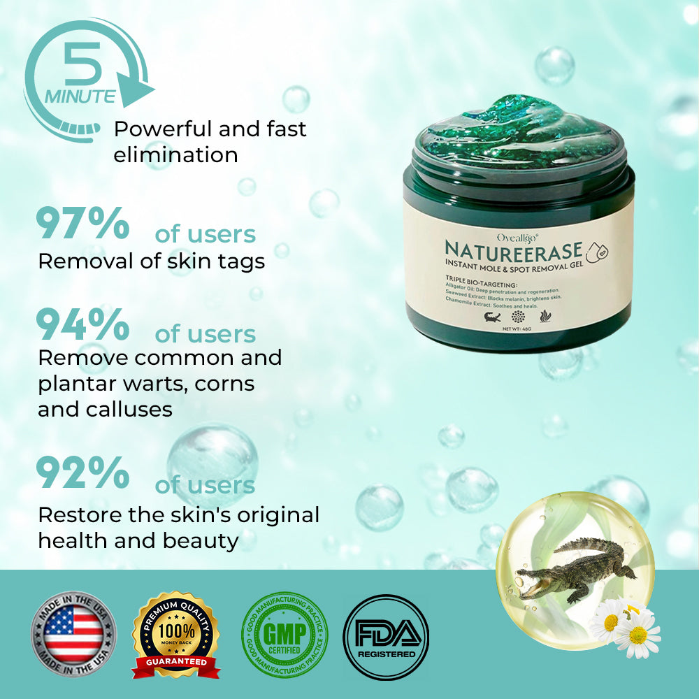 ✅ Official Store: Oveallgo® NatureErase Instant Alligator Oil Mole & Spot Removal Premium Gel