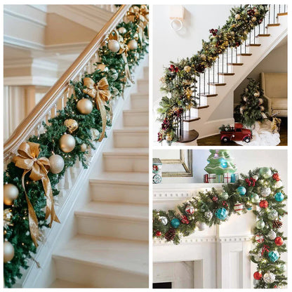 ❄️🎄Oveallgo®  Artificial Cedar Garland🇺🇸Green Pine Garland for Table, Mantel, Wall – Perfect for Indoor & Outdoor Christmas Decorations